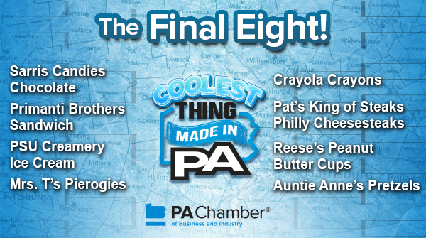 Congratulations to the FINAL EIGHT of the 2024 Coolest Thing Made in PA contest! Over 80,000 votes have been cast so far, thank you to everyone who voted. The fourth round of voting will open TOMORROW at noon! View full contest details here: bit.ly/3TGTbFO