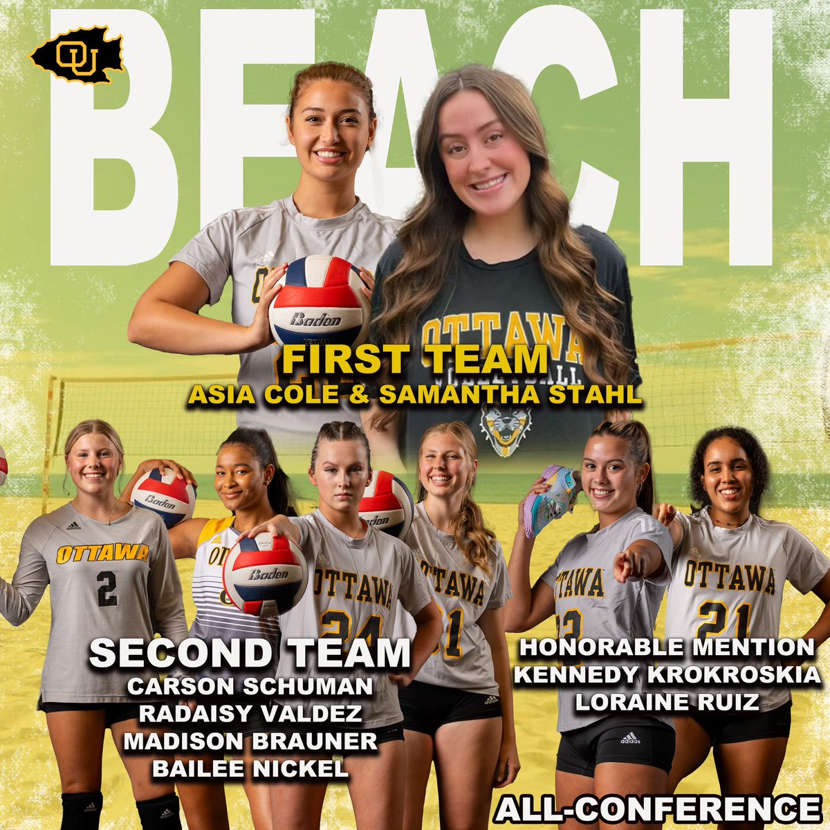 Beach All-Conference honors 💛 Congratulations Braves !!