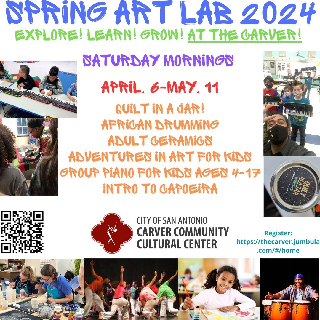 Henry B. Gonzalez Convention Center (@sahbgcc) on Twitter photo The incredible <a href="/thecarvercenter/">Carver Center</a> is offering its Spring Art Labs, summer camps and other sessions, including some starting as early as Saturday. Check the website below or scan the QR code to access information and registration! <a href="/COSAGOV/">City of San Antonio</a> The incredible <a href="/thecarvercenter/">Carver Center</a> is offering its Spring Art Labs, summer camps and other sessions, including some starting as early as Saturday. Check the website below or scan the QR code to access information and registration! <a href="/COSAGOV/">City of San Antonio</a>