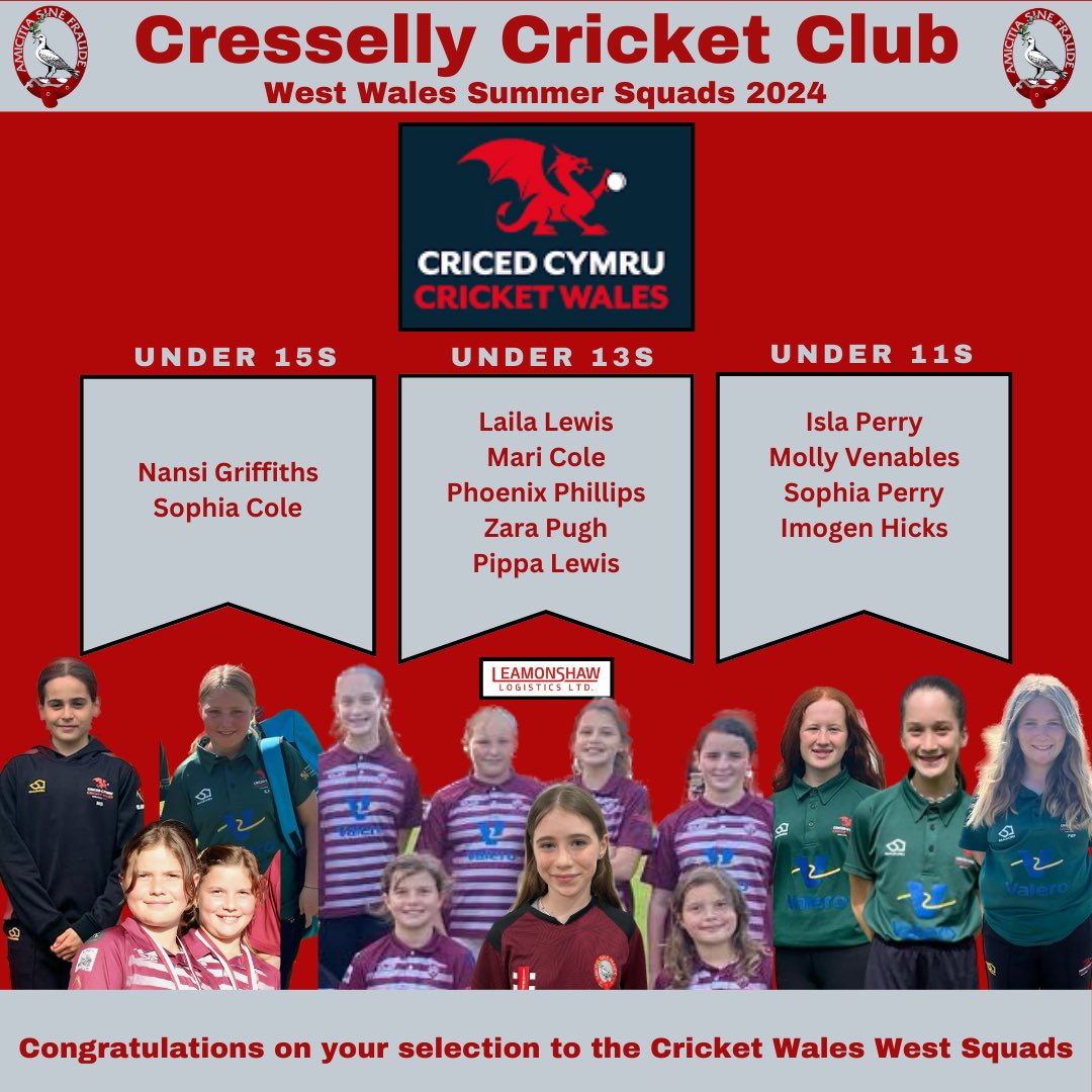 Cresselly CC (@cressellycc) on Twitter photo Congratulations to all the girls who have been selected to represent <a href="/cwpathwayw/">@CWPathwayW</a> for the 2024 season!
Well done on all your hard work throughout the winter programme! Congratulations to all the girls who have been selected to represent <a href="/cwpathwayw/">@CWPathwayW</a> for the 2024 season!
Well done on all your hard work throughout the winter programme!