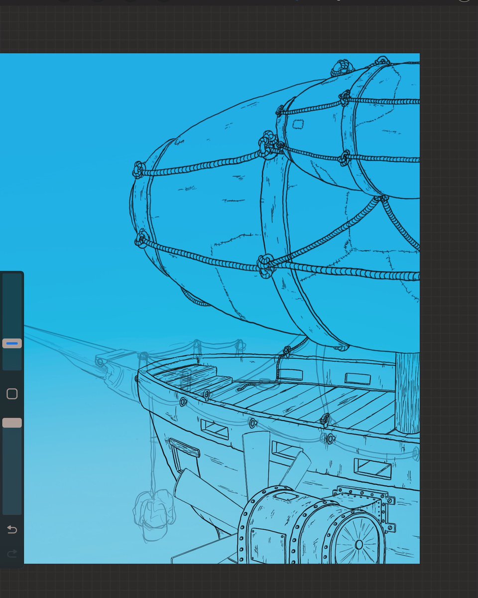 This is turning out to be quite the complicated beast… loving figuring it all out though 🙌 #airship #workinprogress #art #digitalart #procreate