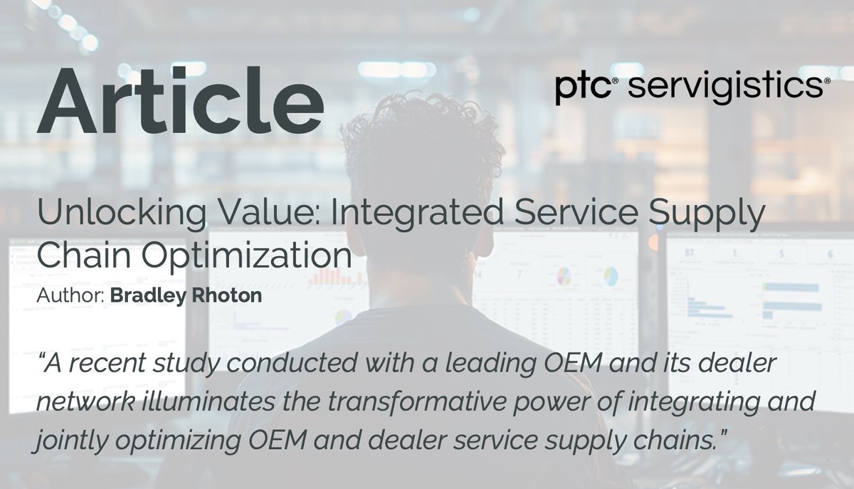 This is an impactful study with incredible results. Congratulations, Chad Ross and Chris DeRonne, for leading this initiative and proving the influence of integrated service supply chain optimization.    ptc.co/X3r750R7WKU #Servigistics