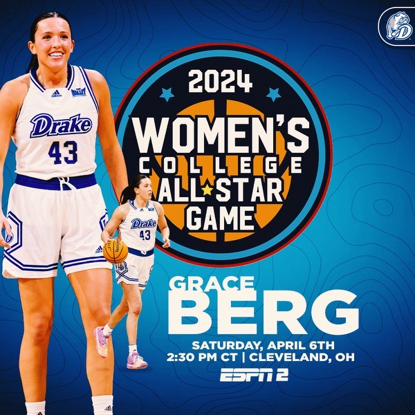 🌟 𝘼𝙡𝙡-𝙎𝙩𝙖𝙧 𝙎𝙩𝙖𝙩𝙪𝙨 🌟 Our own Grace Berg has accepted an invitation to participate in this weekend's Women's College All-Star Game in Cleveland, Ohio ‼️ Read here for more info 📰➡️ bit.ly/43O1Zgy #BeBlue | #DSMHometownTeam | @graceberg43