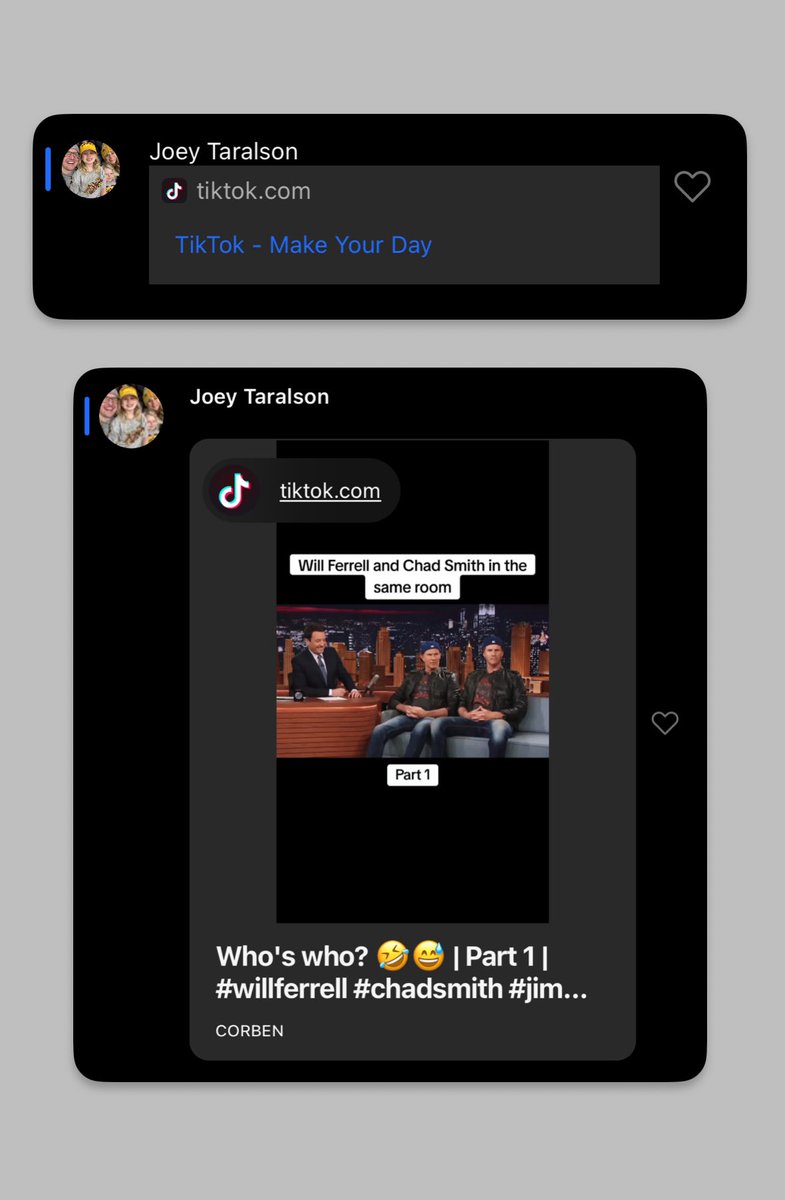 ⬆️ before ⬇️ after TikTok link previews coming soon to @GroupMe.