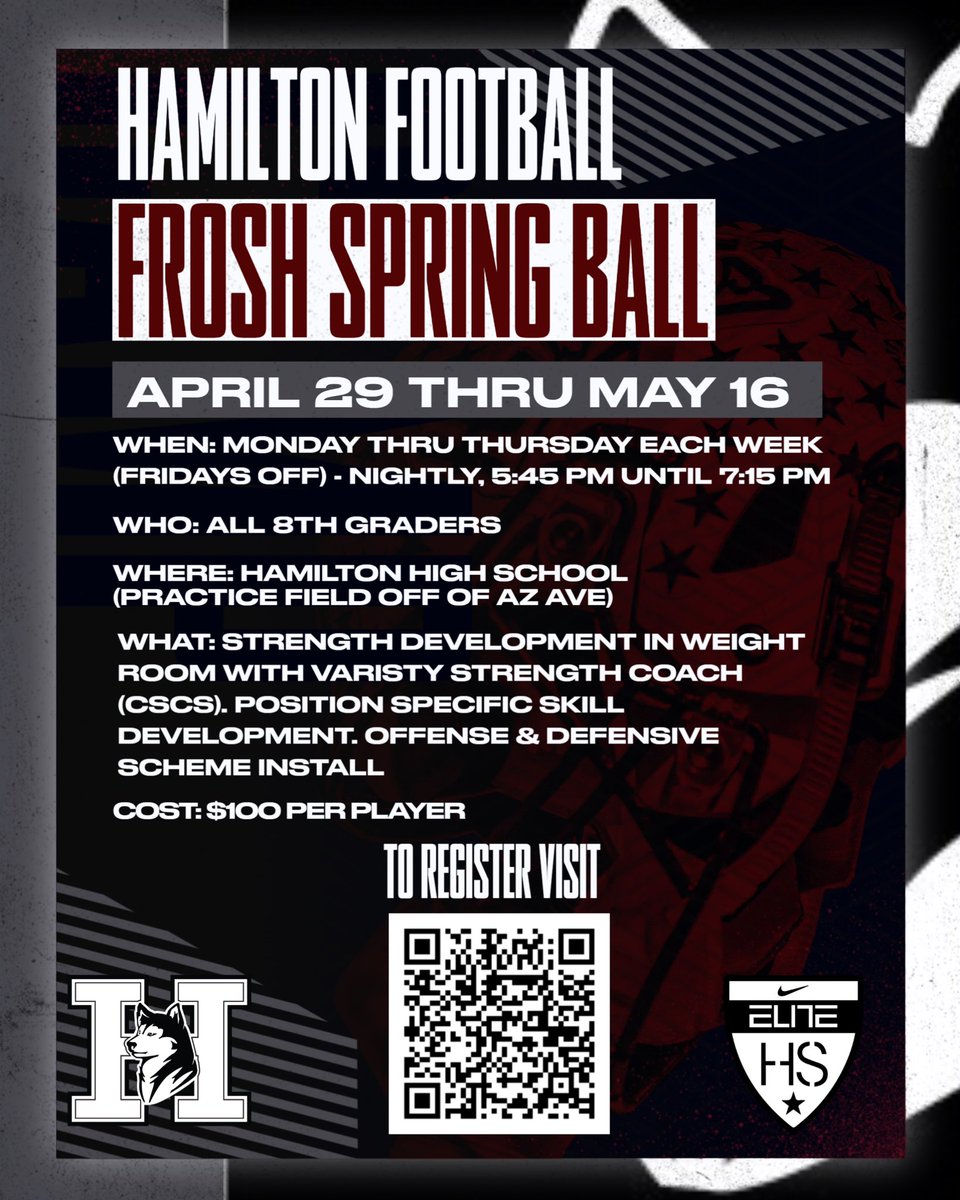 TheJoshMontanez's tweet photo. The future of Hamilton Husky Football is now! Don’t miss out on the opportunity to be a part of history! 
#classof2028 #championshiphabits #huskyforlife @Husky_Football7 https://t.co/BRAAlyyrdr