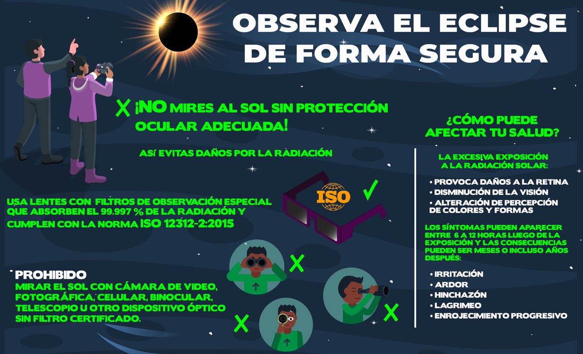 Les comparto algunas recomendaciones para poder disfrutar del ECLIPSE de forma segura que se hará presente el día de mañana Lunes 08 de Abril! Comparte esta información para que todos y todas estemos enterados 🌚🌞
#SanJacintoAmilpas #EclipseSolar #Eclipse2024 #OaxacaDeJuarez