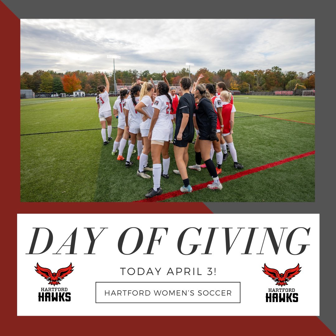 The Day of Giving is here! Please click the link below to donate to Hartford Women's Soccer! Any amount at all would help, thank you for your support!

givecampus.com/schools/Univer…