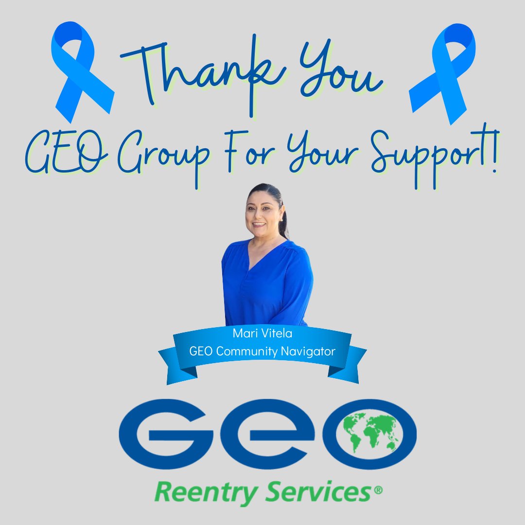 Thank You Mari Vitela and GEO Reentry Services for your support of #WearBlueDay! #TularecountyCAPC #EndChildAbuseInTC #ChildAbusePreventionMonth #CAPMonth #PassThePinwheel