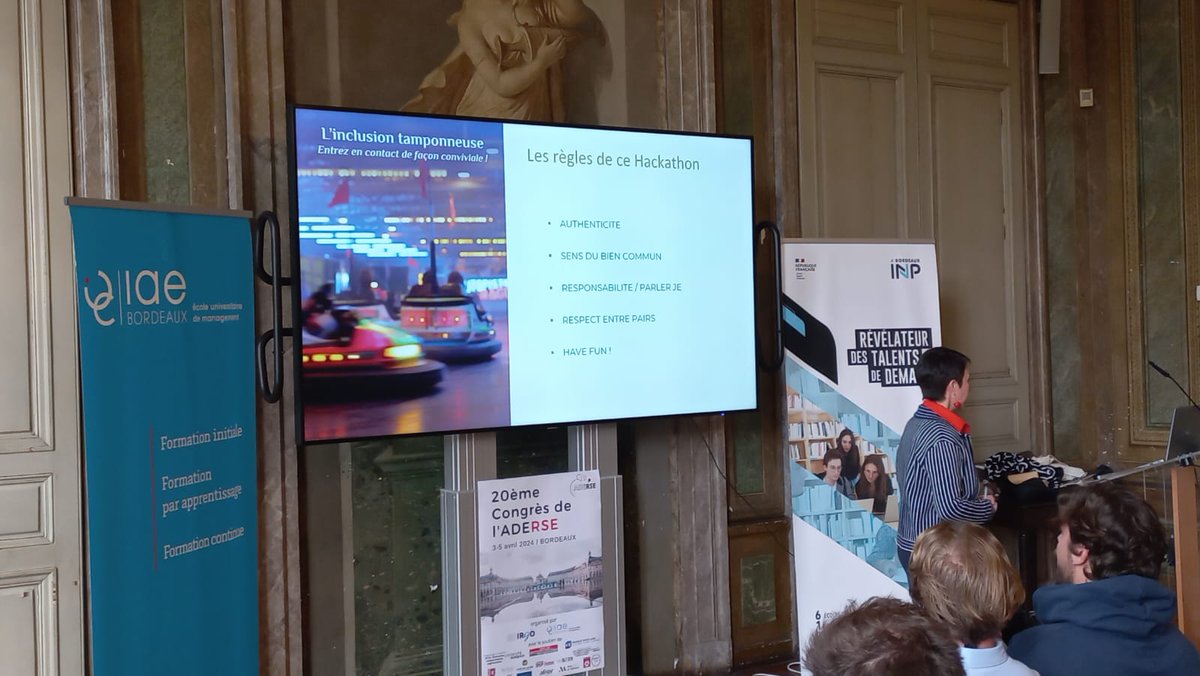 DrMrani's tweet image. #IRGO - Institut de Recherche en Gestion des Organisations #ADERSE 
@univbordeau
#hackathon #RSE #ADERSE
Bravo aux étudiants, aux intervenants et à l&apos;ensemble des participants à cette première journée !
@trebucqbx
@PierreHurmic