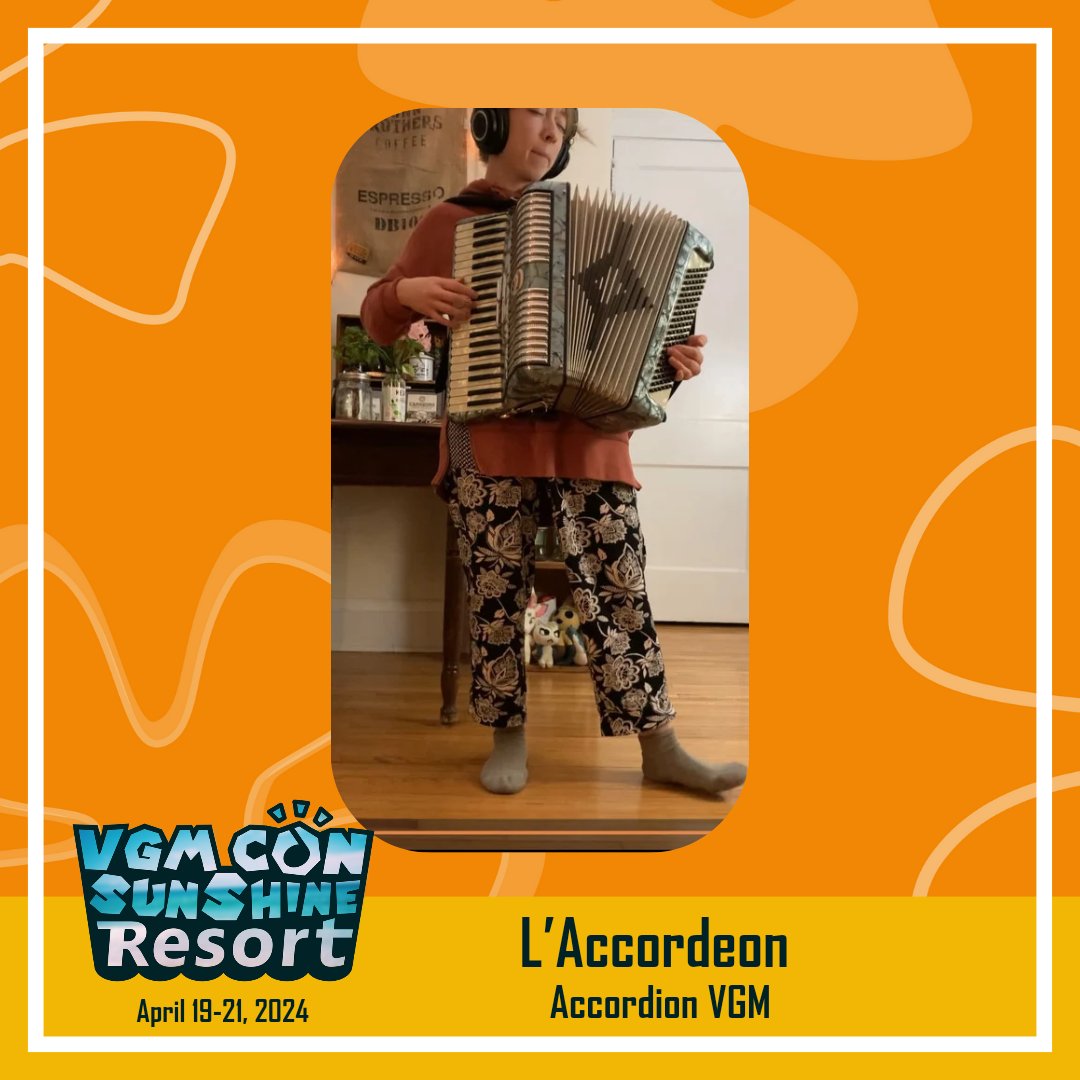 🗣️ WHAT'S THIS🗣️ you say grabbing a forgotten bottle from the Sunshine Resort Beach🏖️ You uncork it 🤔 a map🗺️ with an X in Minneapolis📍 on April 19-21 you search and at last find your reward, you ring a bell, and L'A appears, giving you a fresh, tasty cup of accordion VGM 🪗🎶