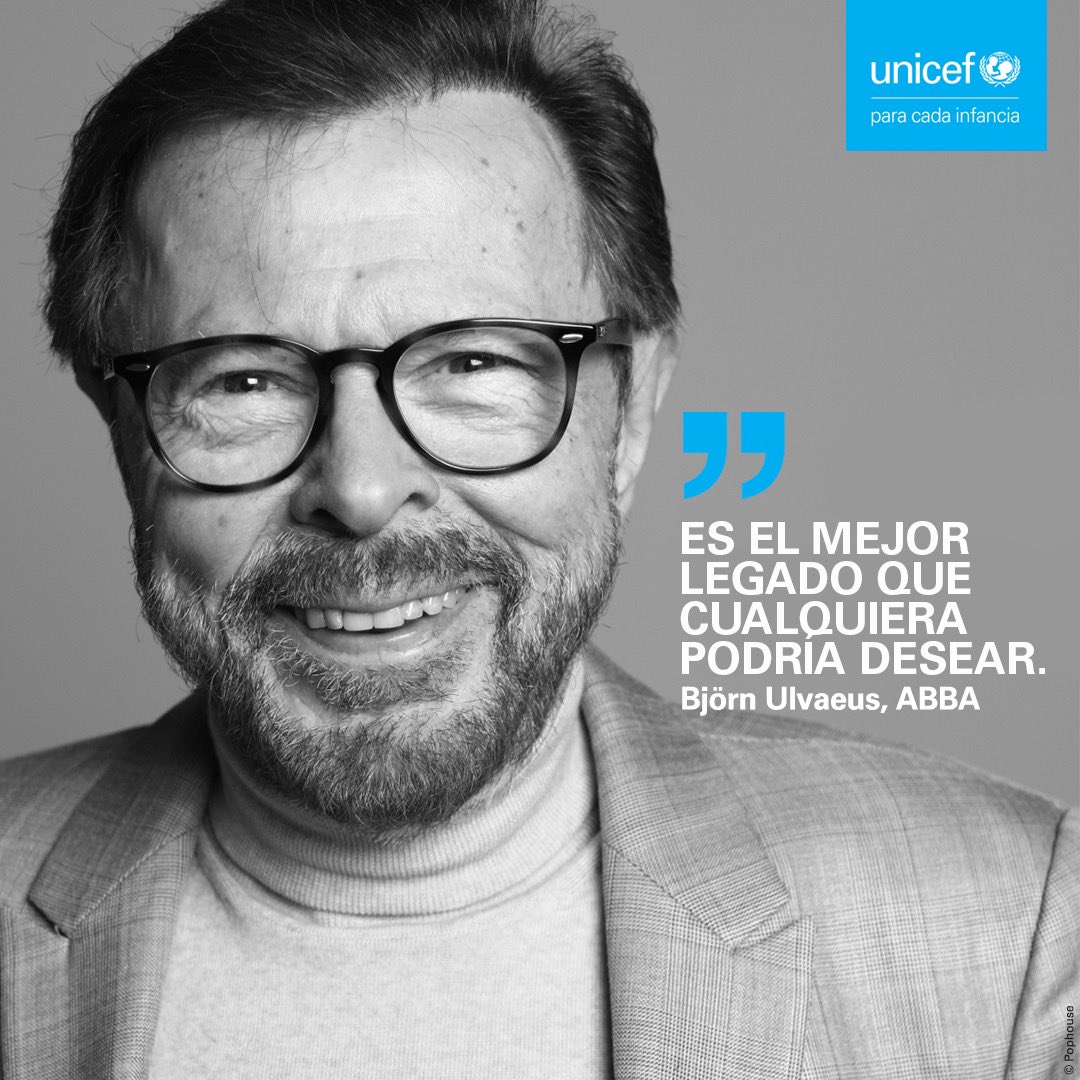 Únete a nosotros y a @ABBA en la lucha por los derechos de las niñas y niños con la música de Chiquitita. Desde 1979, ABBA ha donado los ingresos de esta canción a @UNICEF, ayudando a proteger a más niños y niñas. 🎶💙 #ParaCadaInfancia, protección.