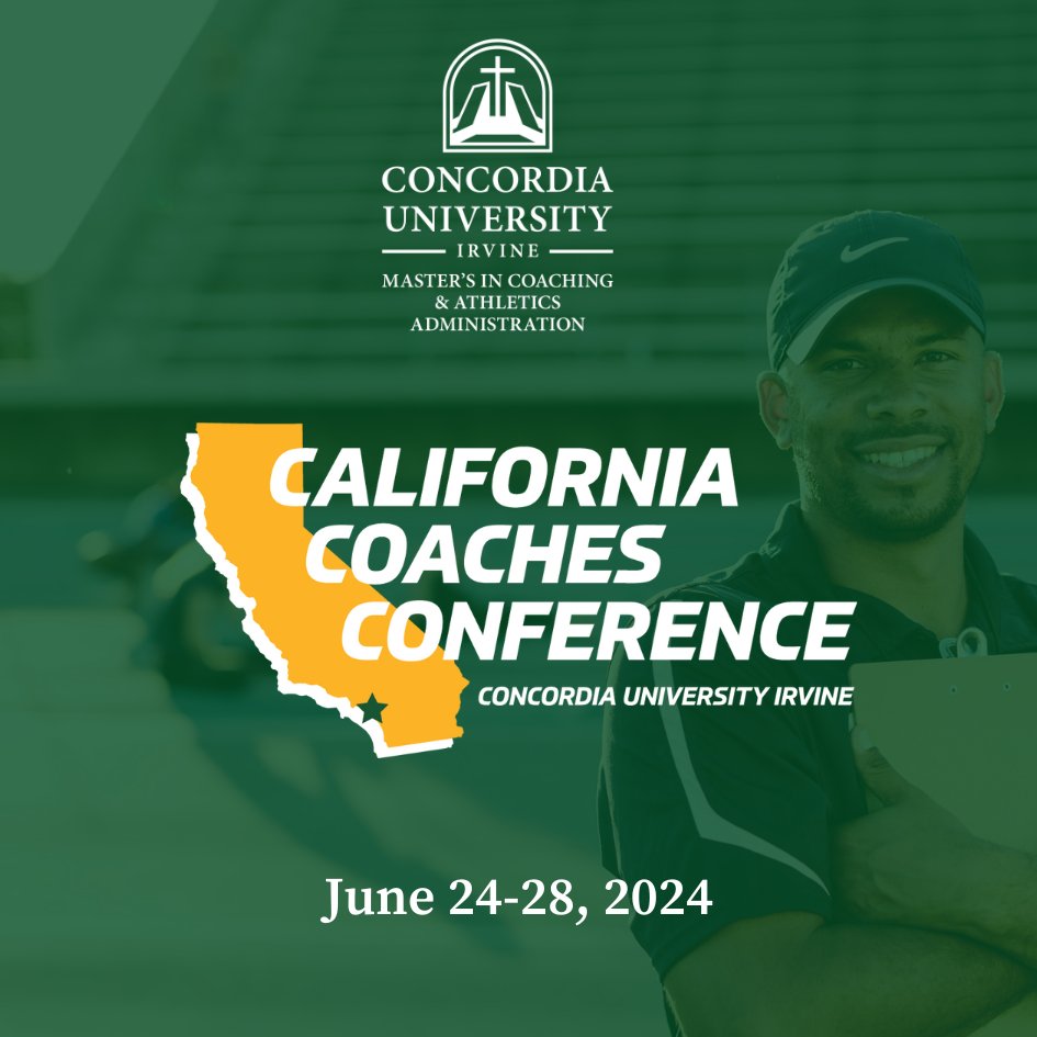 California Coaches Conference is hosted in person at Concordia University Irvine's campus. Registration includes in-person presentations from four keynote speakers and nine sport-specific classes to choose from. Register: bit.ly/3WHDMmL