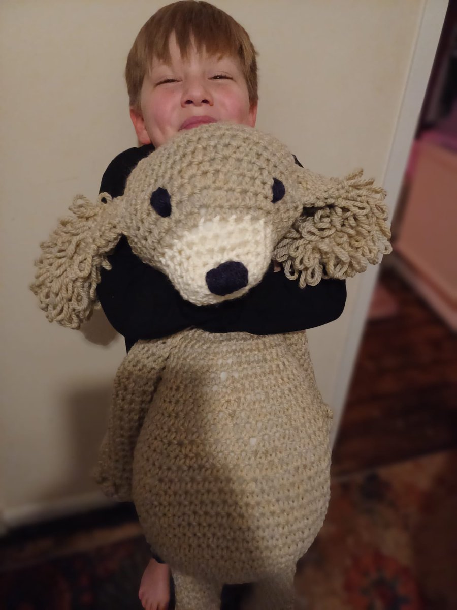 Say hello to Stitch Puppy. He’s a big’un! Still in disbelief that I made him… I’ve come a long way on my crochet journey in just a year.