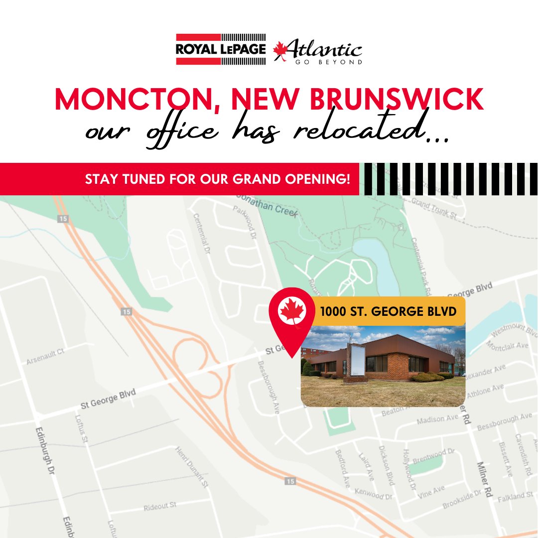 We’re excited to announce our new office space in #Moncton with a fresh new look, stay tuned for our Grand Opening in the coming months!

You can now find us at
1000 St. George Boulevard
Unit 101