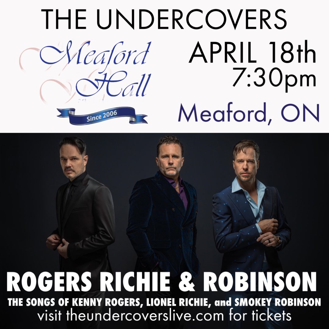 MEAFORD, ONTARIO!  We are performing on April 18th at Meaford Hall.  Follow us on Bandsintown for info & tickets here: bnds.us/cdya11 👔 @gotstylemen 🕶️ @lockeandking #meaford #ontario #meafordhall #theundercovers #rogersrichierobinson #lionelrichie #kennyrogers