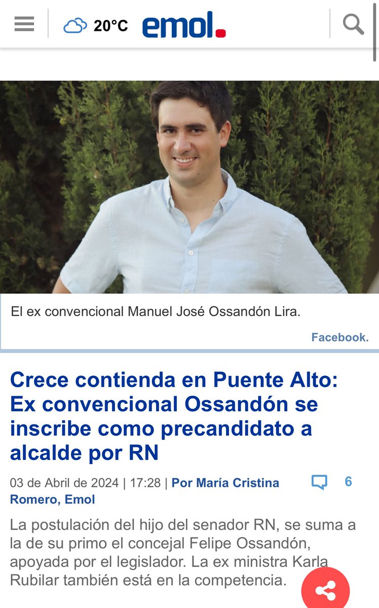 ¡Bienvenidos todos los Ossandon a la primaria! No me pierdo, CHV necesita candidato único xq el verdadero adversario político está al frente. La unidad es un imperativo ético para que #PuenteAlto no retroceda como pasó en otras comunas y hoy los vecinos sufren las consecuencias