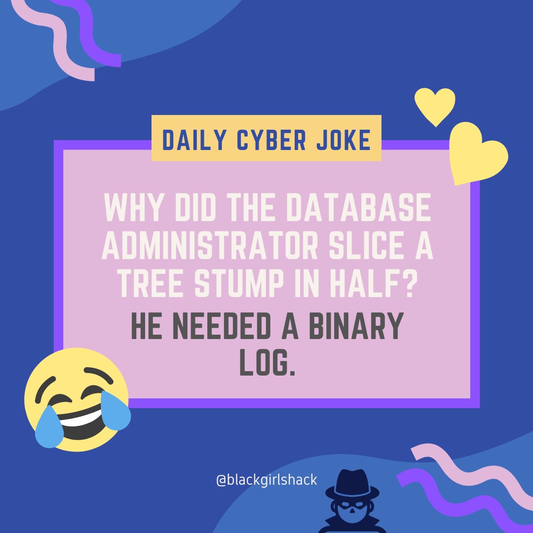 blackgirlshack's tweet photo. "Who needs chainsaws when you've got SQL skills? 🌳💻

#BlackGirlsHack#DiversityInTech #BlackInTech #BlackIncyber #worldomination #BghMultiverse #cybersecurity  #infosec https://t.co/GEKvGKIrGi