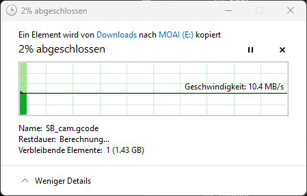 Der Moai ist zwar schon 5 Jahre alt und braucht Zeit, besonders wenn die Druckdatei mal gerne 1GB groß ist (wie bei diesem Druck mit 1,45GB!). Doch es ist immer wieder ein großes Vergnügen, den alten Kameraden in Betrieb zu nehmen. Wer hat noch Erfahrungen mit solchen "Oldies"?
