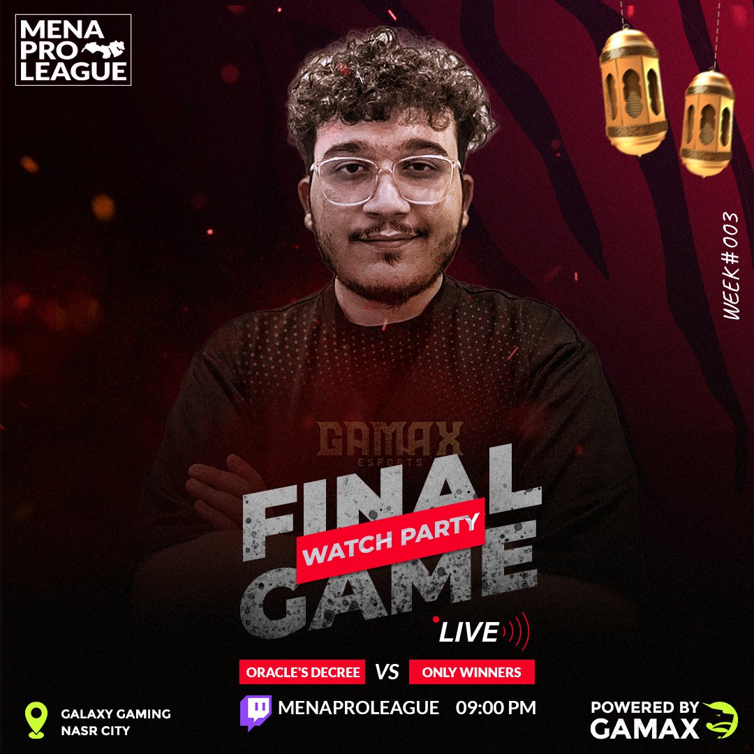 MENAProLeague's tweet photo. لأول مرة نهائيات دوري ال MPL هتكون Lan ضمن فعاليات GAMAX Gathering
متفوتوش وتش بارتي @iam_mero بكرا الساعة 9 مساء بتوقيت القاهرة واعرفوا مين هيفوز باللقب المرة دى 🔥
#MPL #GAMAX https://t.co/B7L8yxSAl1