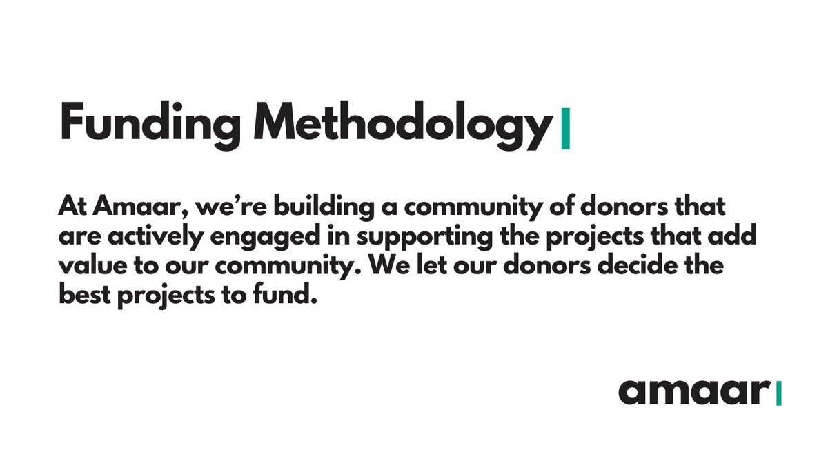 AmaarProject's tweet photo. We wanted to share more about our Funding Methodology at Amaar.

Below is how we think donors and amazing initiatives can come together and add value insha'Allah

A thread 🧵 https://t.co/MaGOotOozT