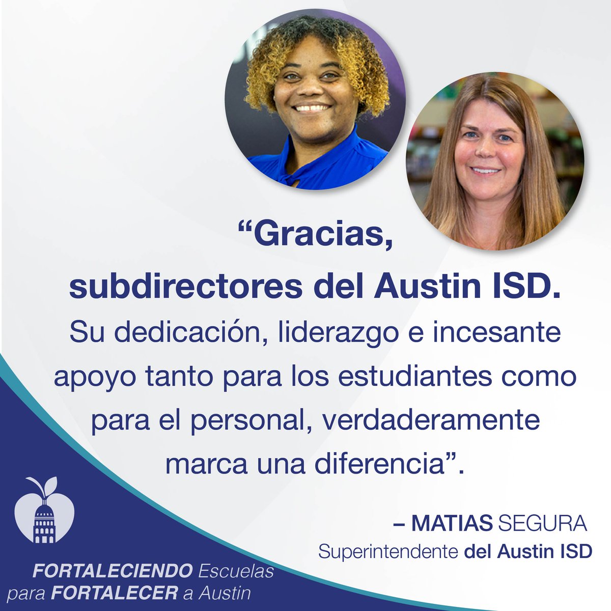 AustinISD's tweet photo. "Thank you to Austin ISD Assistant Principals. Your dedication, leadership and relentless support for both students and staff truly make a difference."

-Matias Segura, Austin ISD Superintendent https://t.co/LJXCUqimE1