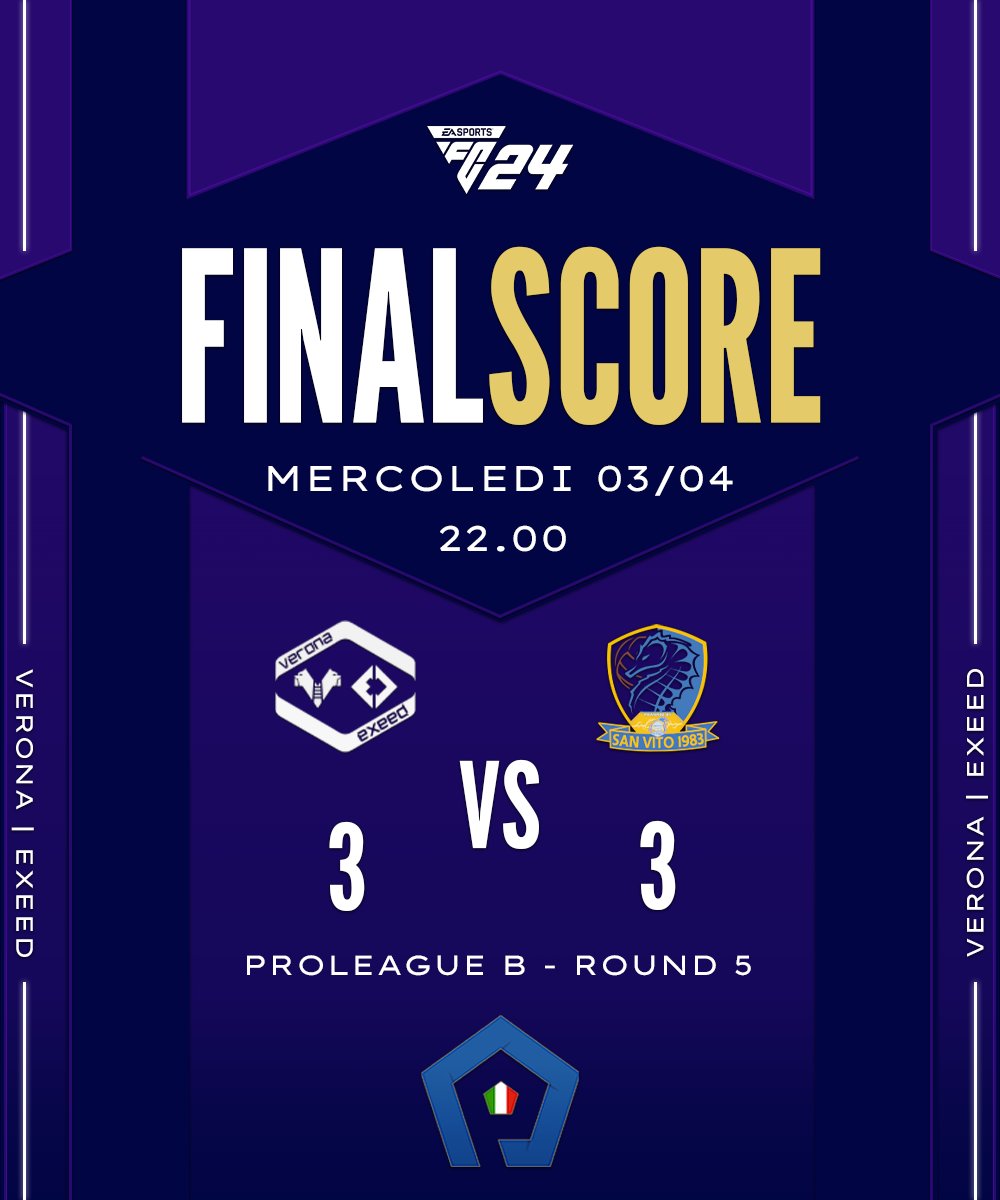 ALL IN FC (@allinfc25) on Twitter photo ๐ ๐ฎ๐น PROLEAGUE SERIE B - ROUND 5 ๐ฎ๐น
โ ๏ธ๐ SAN VITO TTP
๐ฝ๏ธ๐บ LIVE :
youtube.com/watch?v=ZRQW66โฆ
<a href="/hvfc_esports/">hvfcesports</a> <a href="/exeed_official/">exeed</a>
<a href="/proleagueitalia/">ProLeague Italia</a> ๐ ๐ฎ๐น PROLEAGUE SERIE B - ROUND 5 ๐ฎ๐น
โ ๏ธ๐ SAN VITO TTP
๐ฝ๏ธ๐บ LIVE :
youtube.com/watch?v=ZRQW66โฆ
<a href="/hvfc_esports/">hvfcesports</a> <a href="/exeed_official/">exeed</a>
<a href="/proleagueitalia/">ProLeague Italia</a>