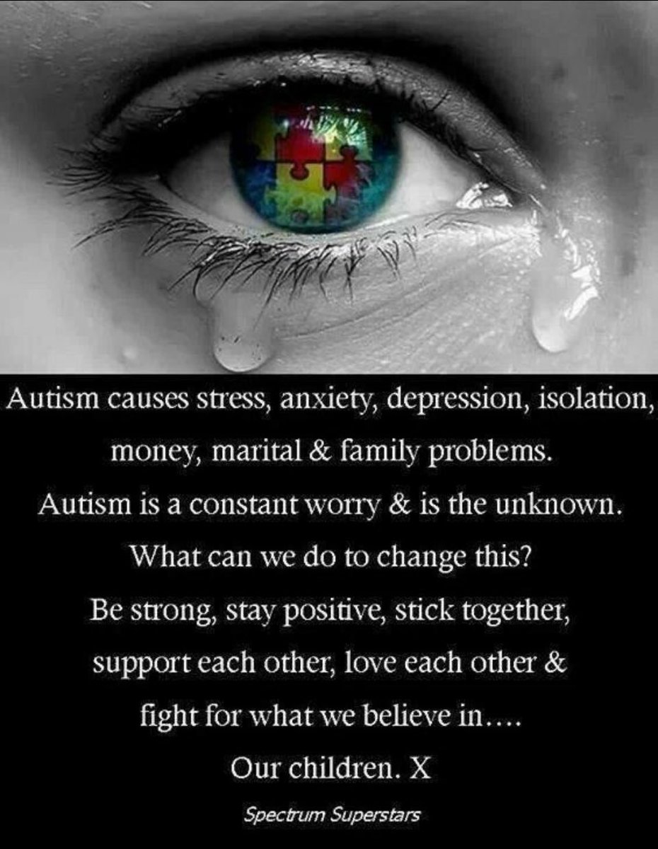 Autism Doesn’t Just Affect The Individual With It 👦🏼

It Affects The Ones Who Love Them 💙

It Affects Families Finances 💰

It Affects Parents 👨‍👩‍👧

If Affects Siblings 👬

It Affects The World Around 🌎
#AutismAwarenessMonth #LightItUpBlue 
#WeAreThePeople