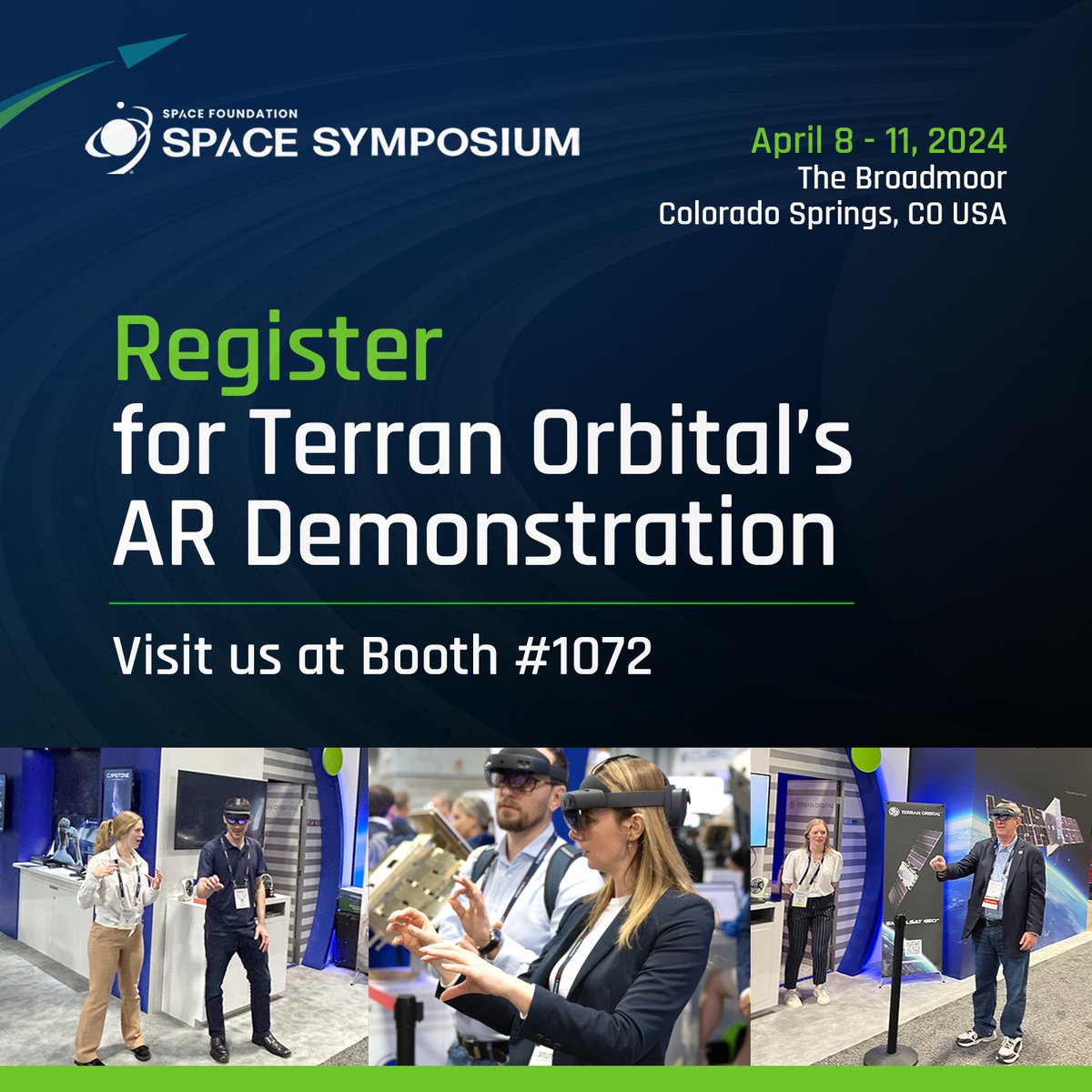 Join us at the 2024 39th Space Symposium and be among the first to experience Terran Orbital Corporation groundbreaking SmallSat Geo through cutting-edge augmented reality. Slots will fill up quickly so be sure to register ASAP! rsvp.zkipster.com/_g0l7o #TerranOrbital #LLAP