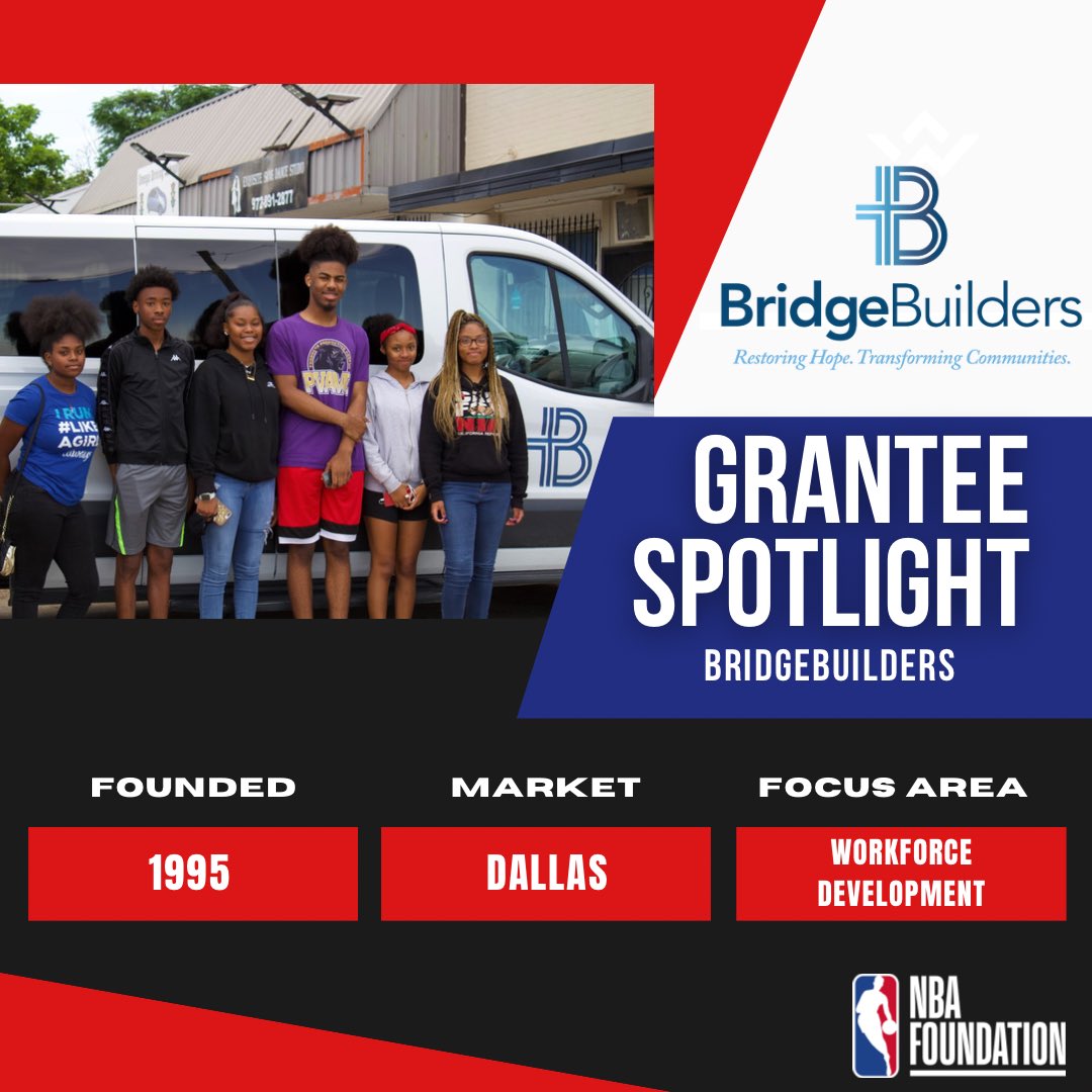 The NBA Foundation is proud to present BridgeBuilders as part of our 11th round of grantee partners. 🎉🥳 One of BridgeBuilders incredible programs is the South Dallas Driving Academy. The mission of the program is to break through the systemic barrier of drivers license