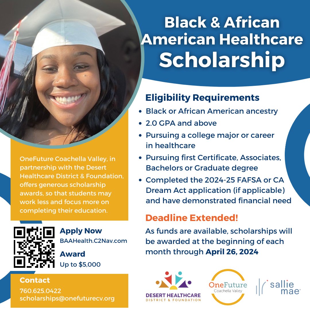 Deadline extended for this #ScholarshipOpportunity! 🎓🩺 Applications are being accepted until Friday, April 26 as funds are available – Visit BAAHealth.C2Nav.com to apply now! ⏰