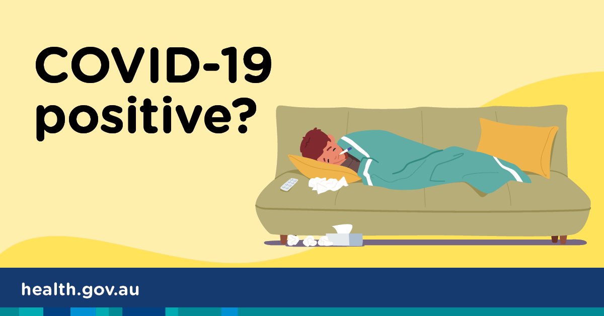 Have you tested positive for #COVID19? Keep yourself & those around you safe by staying home until your symptoms have gone.    For more information visit 💻 health.gov.au/topics/covid-1…