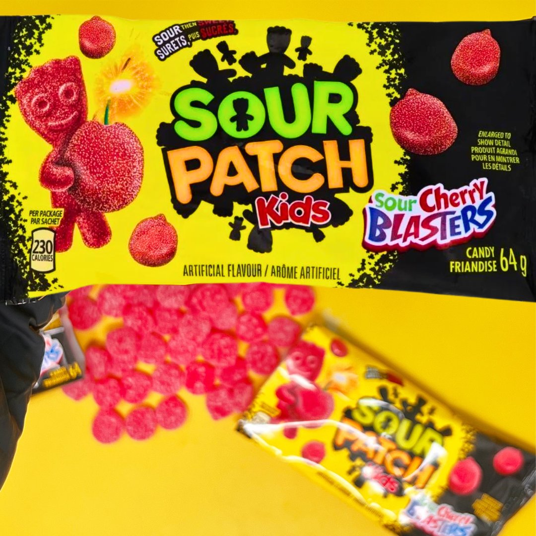 Just the cherry on top 🍒 Delicious Sour Patch Kids Cherry Blasters! #sourpatchkids #cherryblasters #candyfunhouse