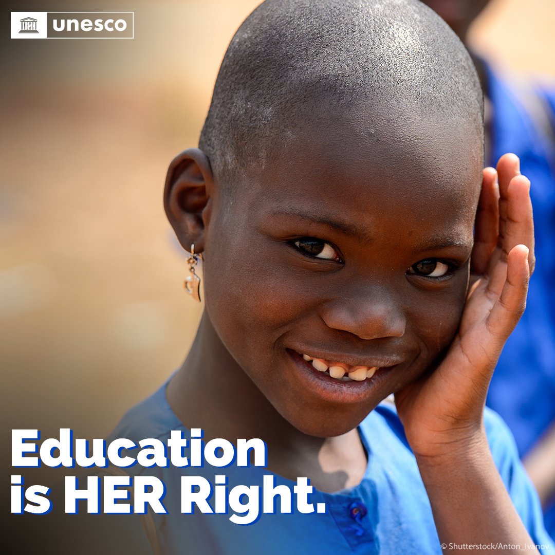 Education is HER... ✨ pathway to a brighter future ✨ power to shape her destiny ✨ key to unlocking a world of opportunities But above all, education is HER #HumanRight. Let's create a world where girls' dreams know no limits. unesco.org/en/gender-equa… #GenderEquality