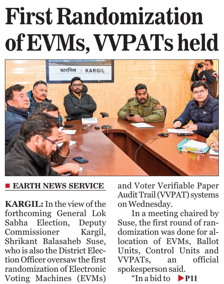 EarthNewsLadakh's tweet image. First #Randomization
of #EVMs,#VVPATs held
@lg_ladakh @dc_Kgl @ADGP_Ladakh @ECISVEEP @SpokespersonECI @SveepL