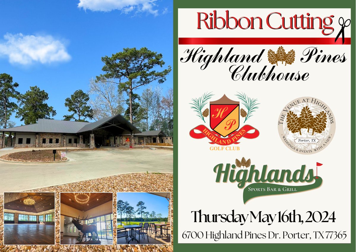 Just scheduled the Greater EMC Chamber Ribbon Cutting for May we will see you at 4:00pm! #highlandslife #highlandpines #golf #golftexas #golflife #golfcourse #houstongolf #golfing #golfstagram #golfday #golfislife #highlandpinesgolfclub #thehighlands #portertx #golfaddict