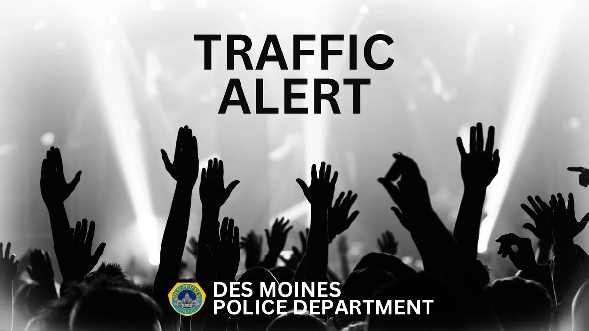 Thousands will gather tonight at @IAEventsCenter Wells Fargo Arena for the Fall Out Boy concert! Please stay alert for pedestrians, and expect temporary traffic delays. @DMPolice and @PolkSheriffIowa will be on traffic duty to keep things flowing!