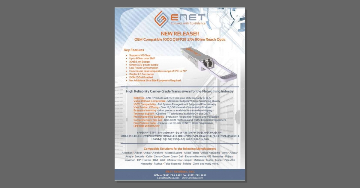 Looking for a high-quality alternative to OEM that doesn't break the bank? Check out our partner ENET Solutions - your gateway to compatible network peripherals. Discover more with their datasheet. #NetworkSolutions #ValueAdd stuf.in/bdq09p
