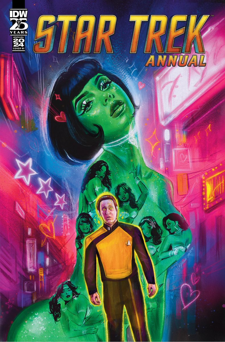 Is Data in “trouble” here? Lots of fun painting this Star Trek Annual 2024 #1 ✨1:10 Variant for @IDWPublishing On Pre-Sale!!!✨💚 . (W) Kelly, Collin (A) Stott, Rachael (C) Vilchez,