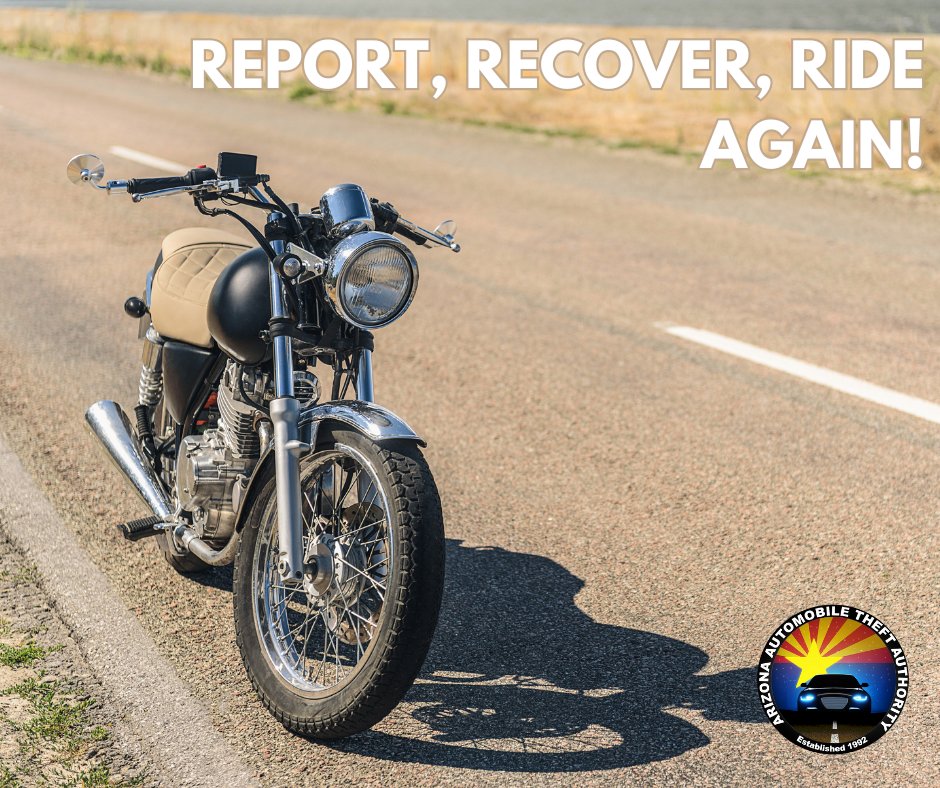 🚓 Report, Recover, Ride Again! 🚓 

If your motorcycle is stolen, swift action is critical. Report the theft to law enforcement and your insurer immediately to increase the chances of recovery. Don't let thieves get away with it— Reclaim your ride! #arizonabikeweek #autotheft