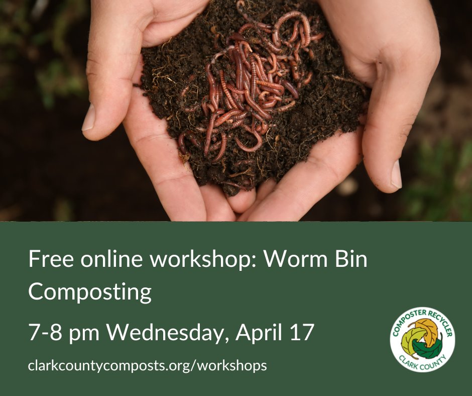 Turn your kitchen trimmings into garden gold! Learn how to construct & maintain a worm bin by joining the experts the experts with our Composter Recycler program for a FREE webinar 7-8 pm Wednesday, April 17. For more info & to register: bit.ly/3LBmeqC