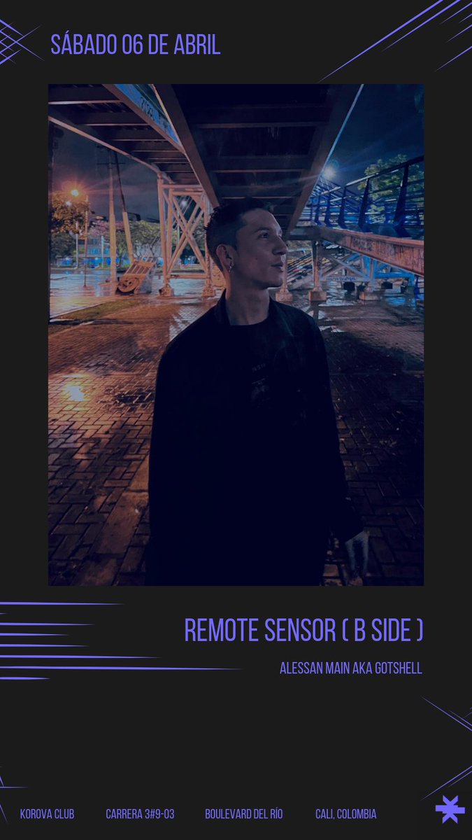 Undergroupcol's tweet image. Remote Sensor ( B Side )

Se caracteriza por el uso de sonidos crudos y enérgicos ,atmosferas intensas con ritmos futuristas.
La experimentación sin límites ha caracterizado a Remote Sensor a la
hora de mezclar, su intención es llevar al público a una experiencia inolvidable.