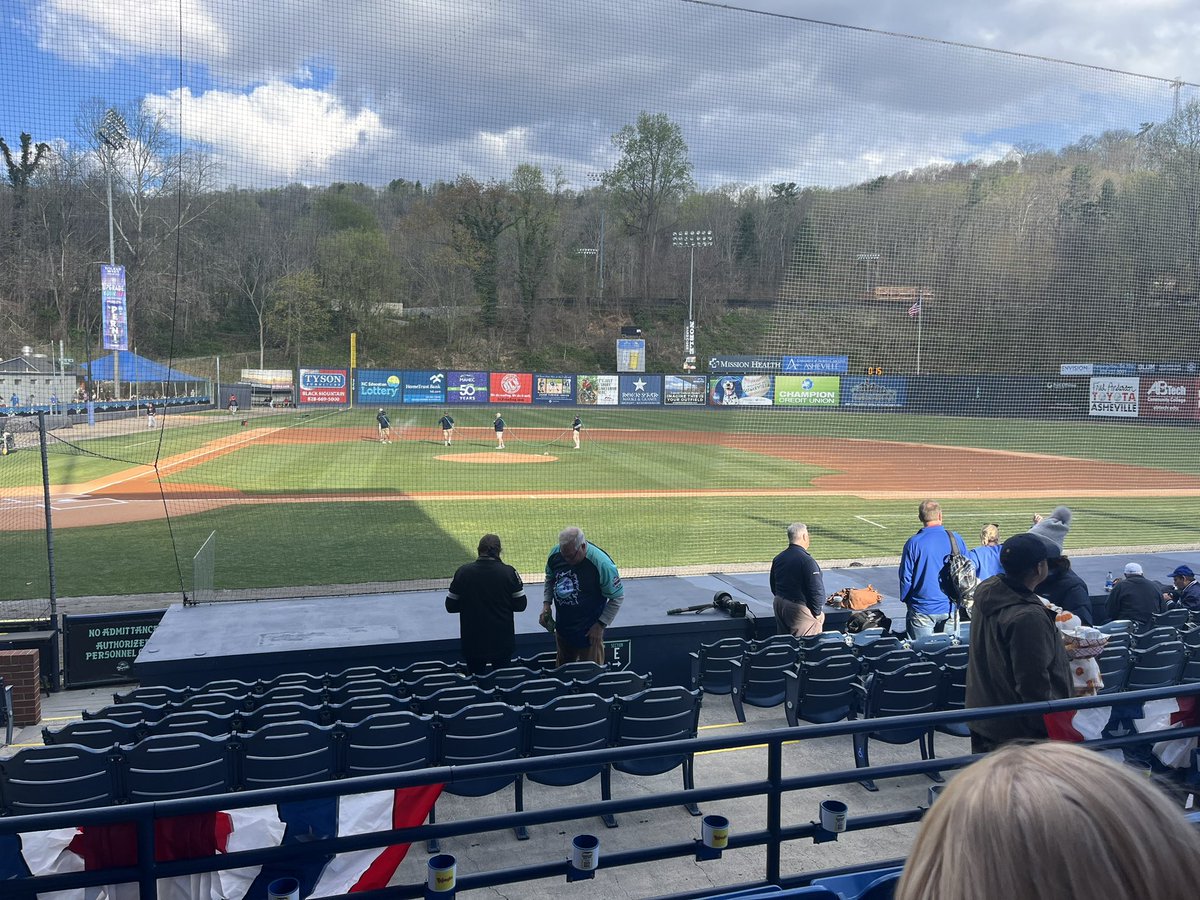 A great experience to witness the 100 year anniversary of baseball in Asheville @GoTourists. PA just announced that Ty Cobb played on McCormick Field a hundred years ago today! #history