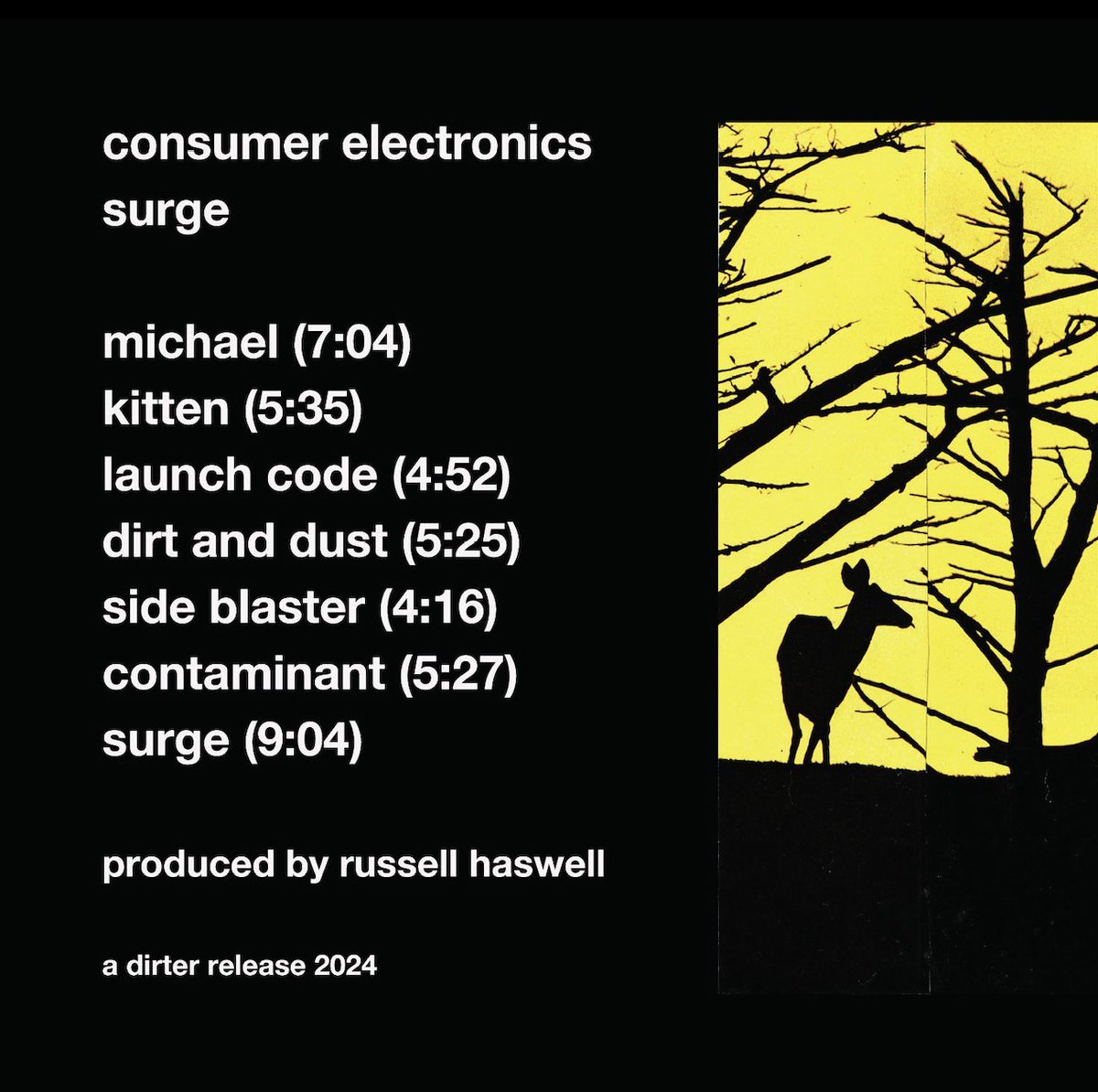 Release date Apr 24 via @SteveDirter worldwide distro @CargoRecords production <a href="/RussellHaswell/">Russell Haswell</a>