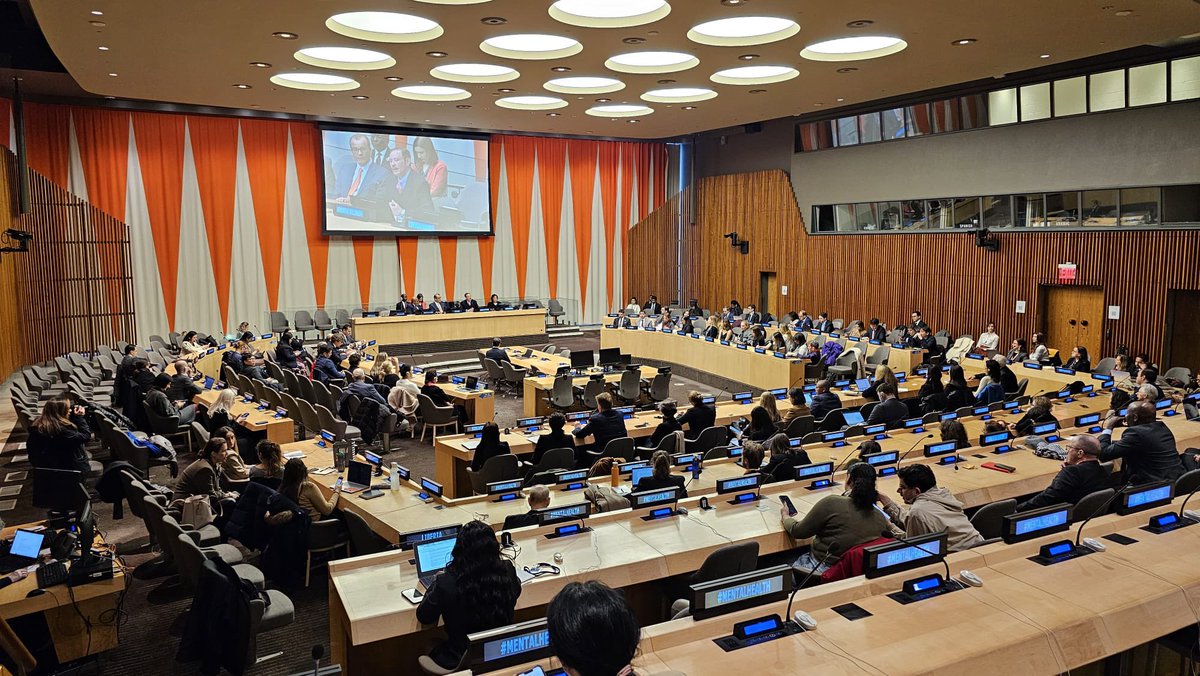 Meaningful debates at the @UN on #MentalHealth of children&youth, involving States, experts, civil society. Grateful to @Andrew_Solomon for one of the most articulated descriptions of the issue and the challenges it poses, to @UN_PGA, @WHO and partners. Work in progress