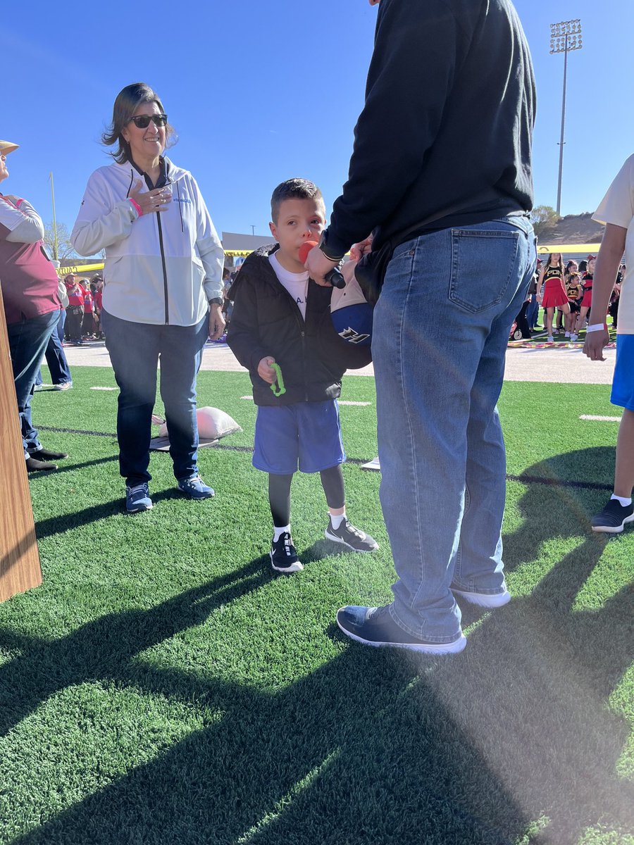 Our very own Hawk athlete, Carter, leading us in the Pledge of Allegiance. #He did amazing! #HawkPride #SoarHigher