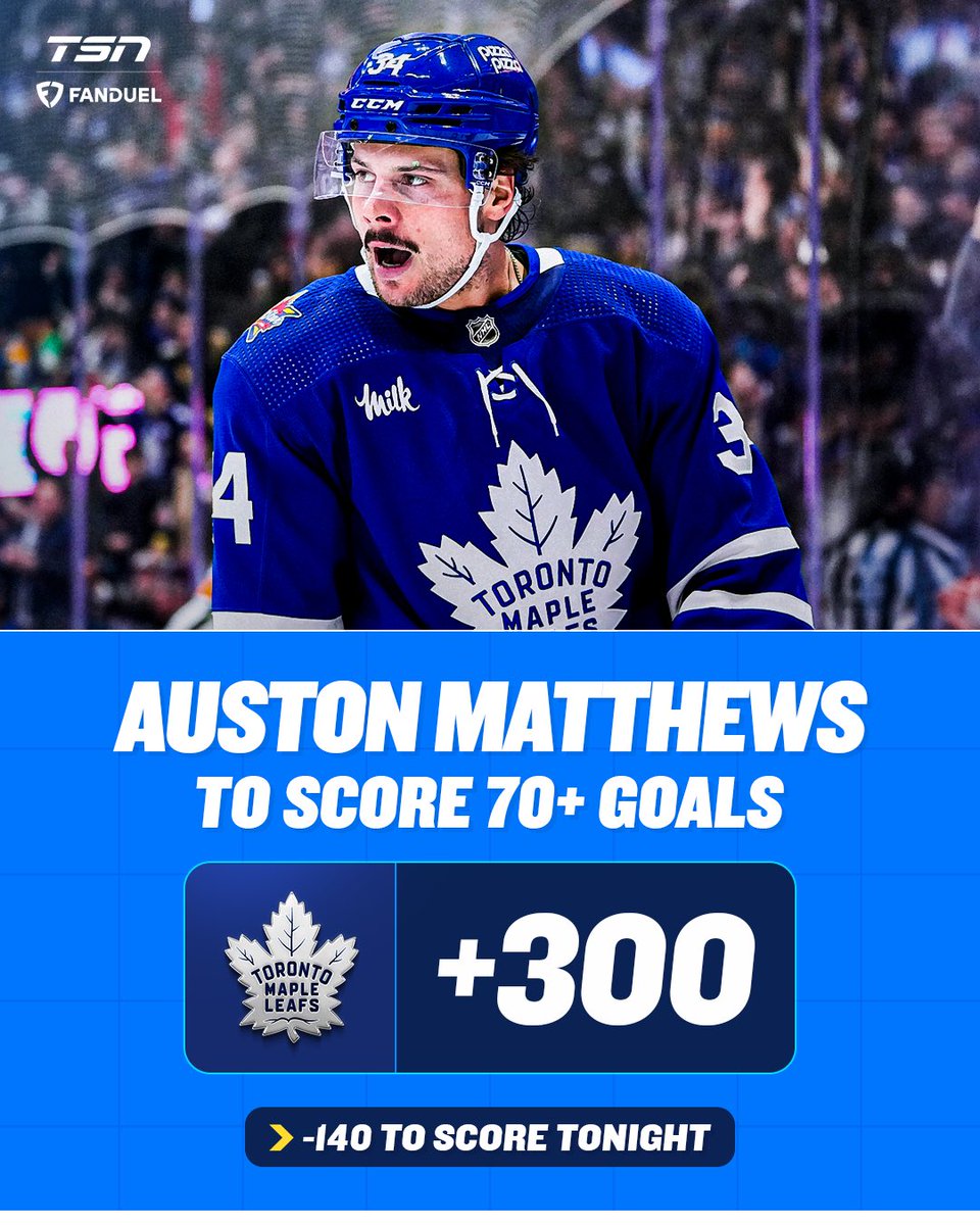 Auston Matthews’ quest to reach 70 goals continues tonight! 🍿 He has SIX goals in his last five meetings against the Lightning.