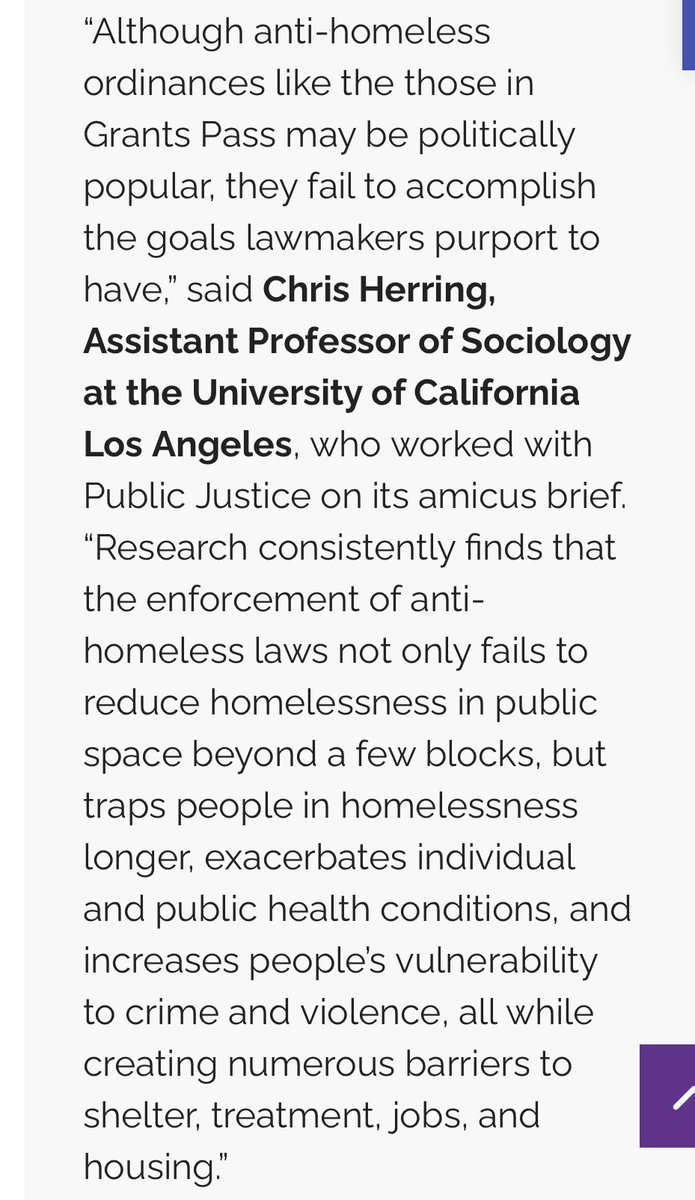 The Supreme Court will soon take up Grants Pass v Johnson, a crucial case regarding the criminalization of homelessness. We @ChallengeIneq are proud to join @cherring_soc Randall Kuhn & other @UCLA scholars in an amicus brief filed by @Public_Justice : publicjustice.net/grantspass-v-j…