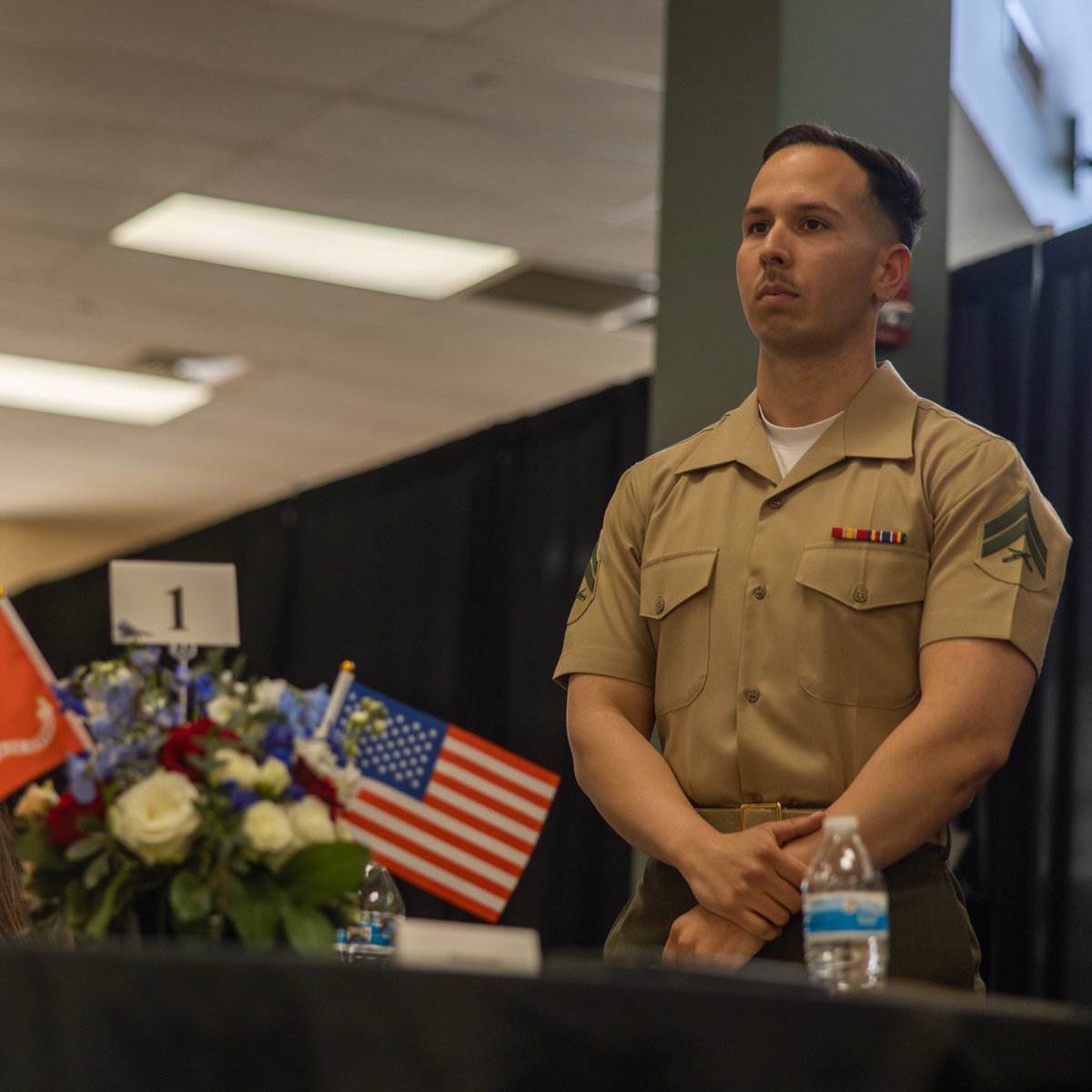 Above and Beyond U.S. Marine Corps Cpl Jarrell Bostick and Cpl Ronald GonzalezTrinta have been recognized as Service Members of the Quarter, during the Armed Services YMCA Service Members of the Quarter Honoree Luncheon held at Copper Mountain College’s Bell Center. | @USMC |
