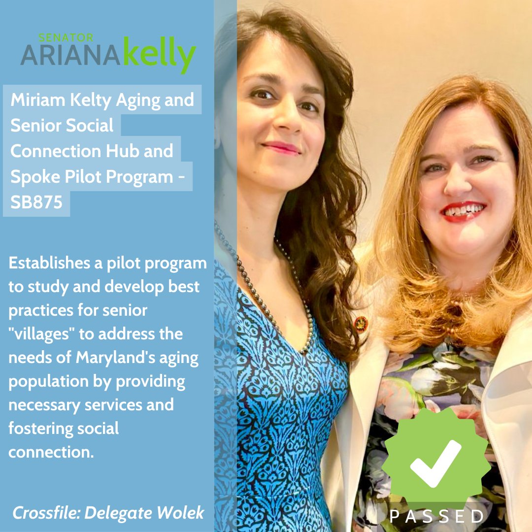 Proud to have partnered with @SarahSWolek to fund the Miriam Kelty Aging and Senior Social Connection Hub and Spoke Pilot Program to benefit senior villages in our county! Many thanks to @MarylandAging for their support!