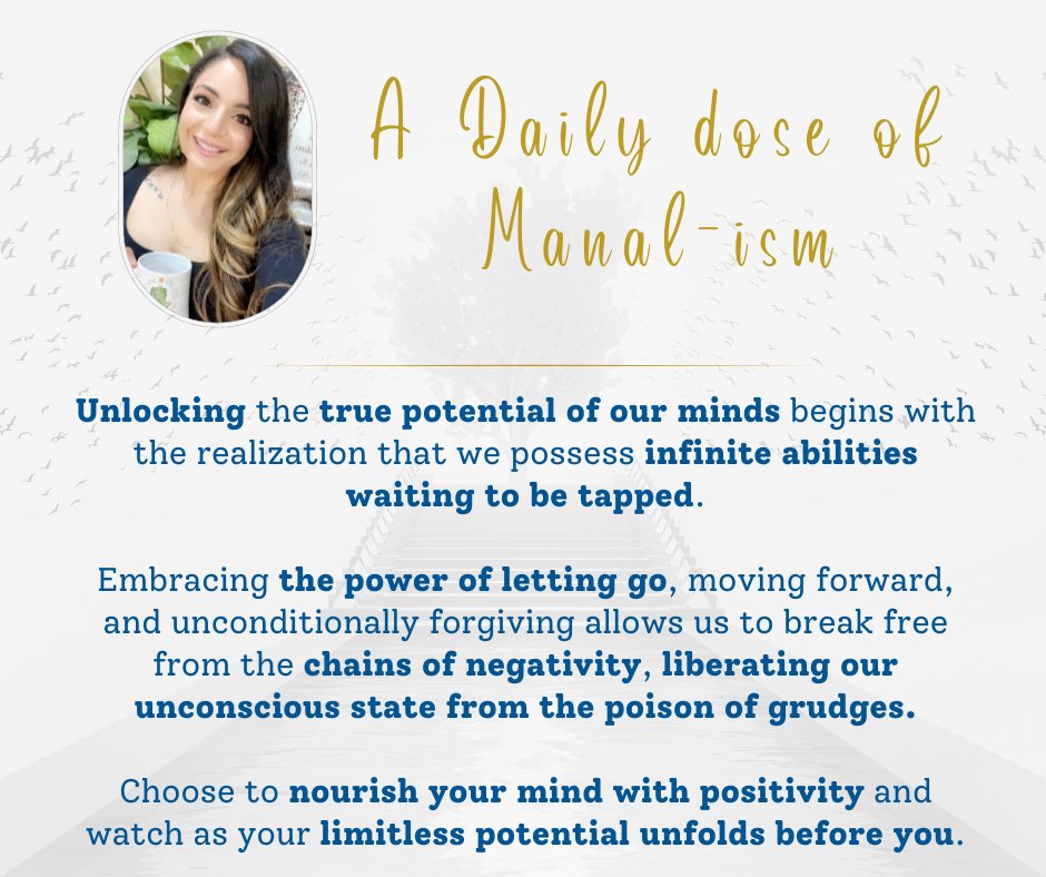 Explore the art of mental freedom with our daily insights. 🌟 Let go, forgive, and unleash the full potential of your mind with Manal. Tune in to our series for your daily empowerment and start your journey towards a life without limits.

#MindfulLeadership
#GrowthMindset